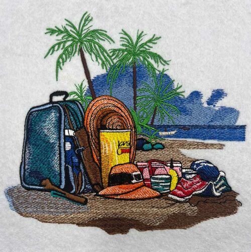 Beach vacations 1 embroidery design