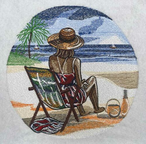 Beach vacations 3 embroidery design