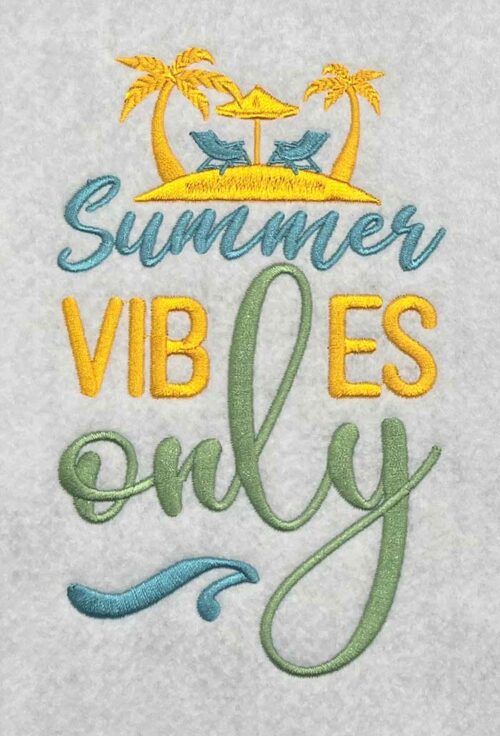 summer vibes embroidery design