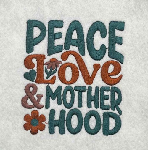 peace love embroidery design
