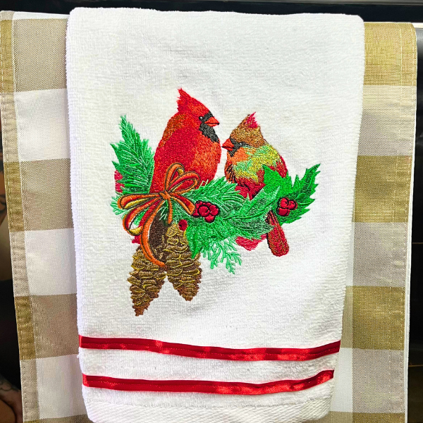 Christmas Cardinal Towel