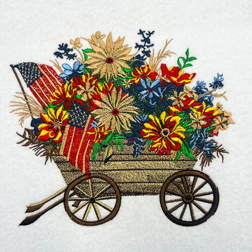 USA wheelbarrow 2 embroidery design