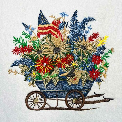 USA wheelbarrow 3 embroidery design