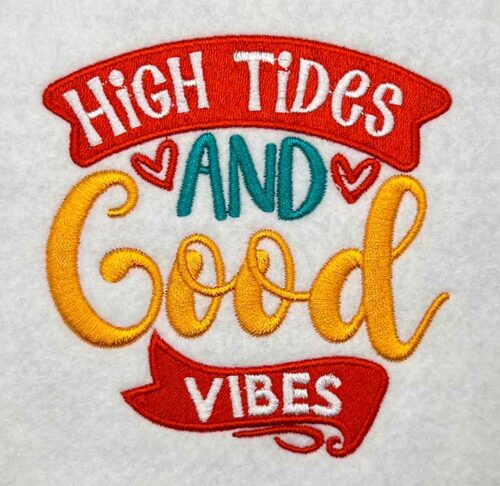 High tides embroidery design