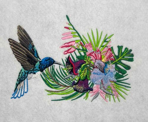 Tropical Hummingbird 2 embroidery design