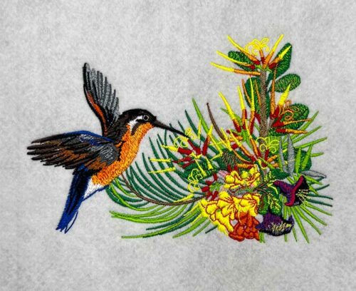 Tropical Hummingbird 3 embroidery design