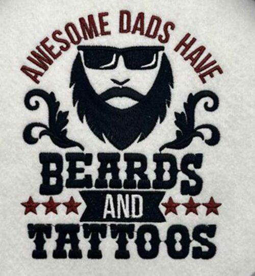 Beards and Tattoos embroidery design