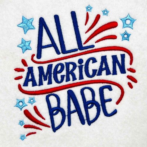 All American Babe embroidery design