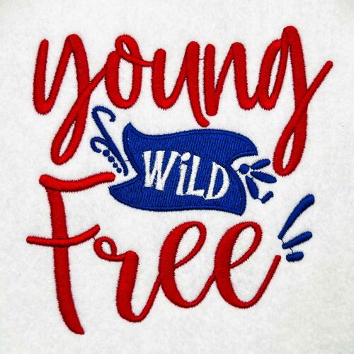 young wild free embroidery design