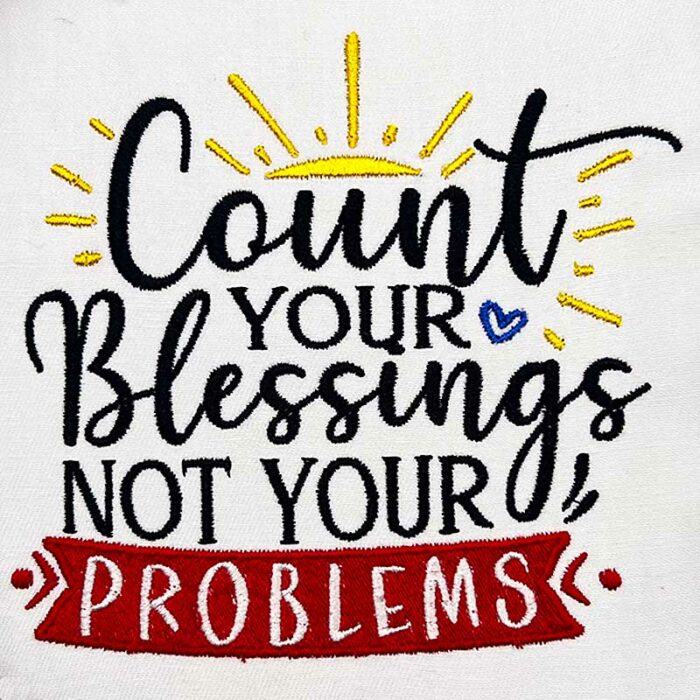 count your blessings embroidery design