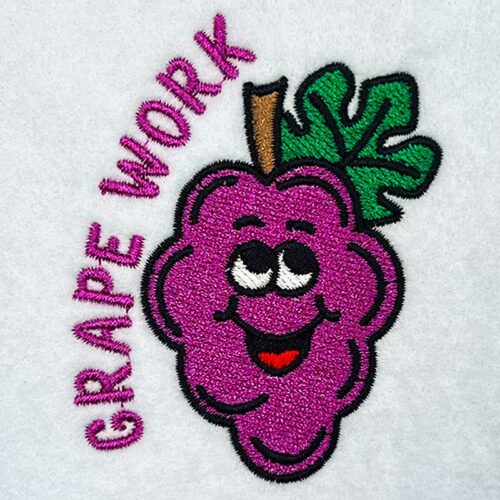 grape work embroidery design
