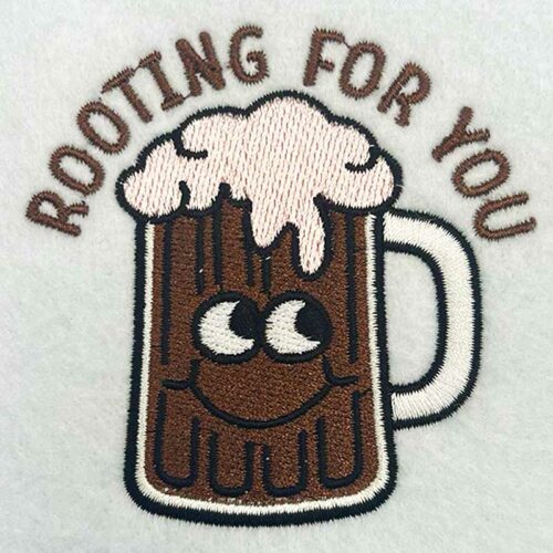 rooting for you embroidery design