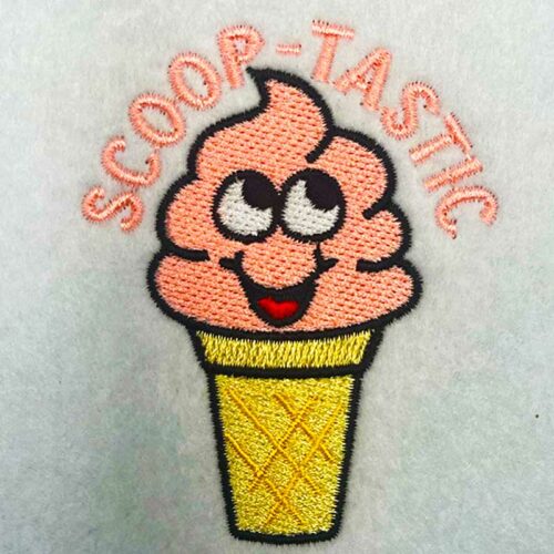scoop-tastic embroidery design