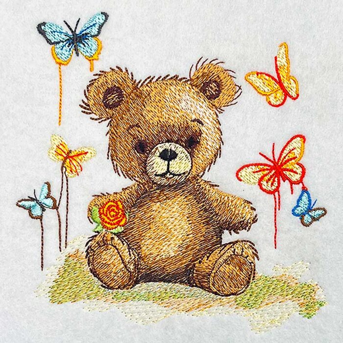 EL Teddy Butterfly 4 embroidery deign