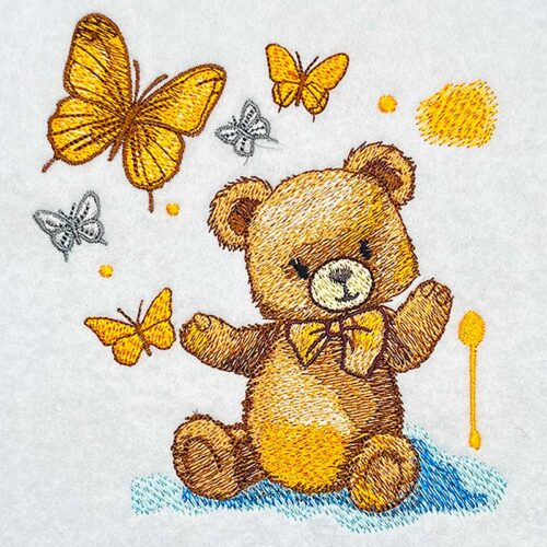 EL Teddy Butterfly 5 embroidery deign