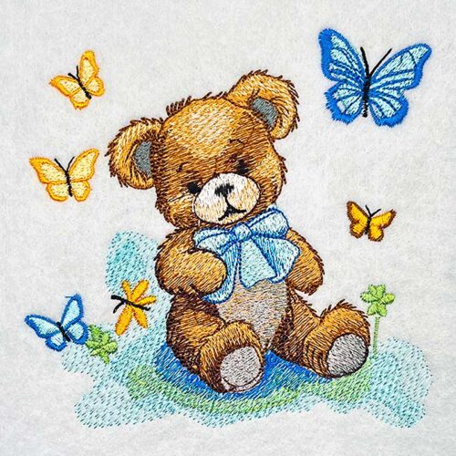 EL Teddy Butterfly 7 embroidery deign