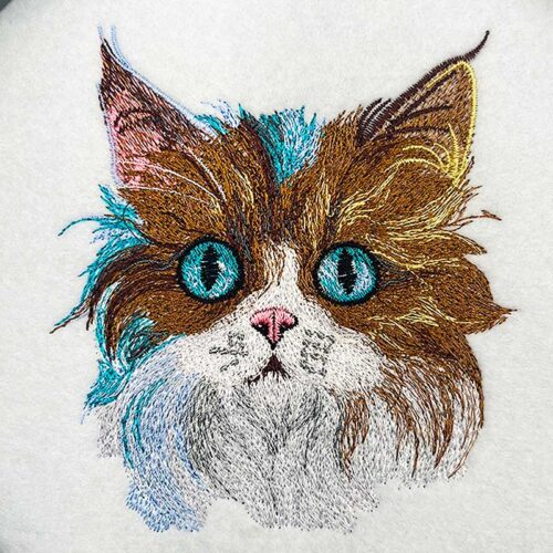 Cuddly cat 5 embroidery design