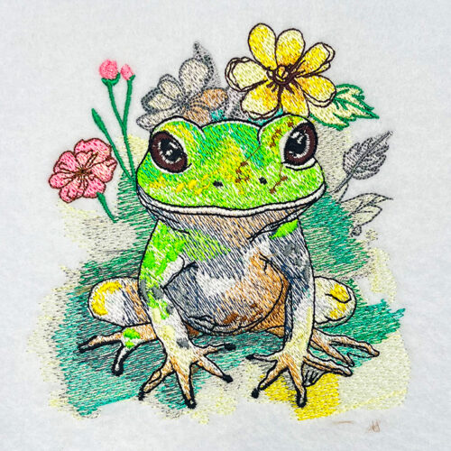 Frog Pads 7 embroidery design