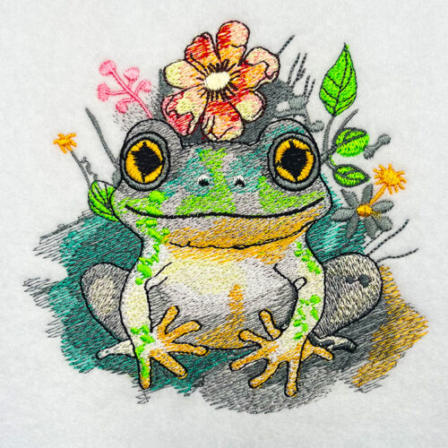 Frog Pads 8 embroidery design