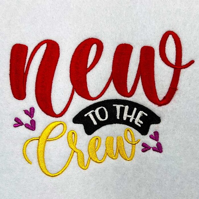 new to the crew embroidery design