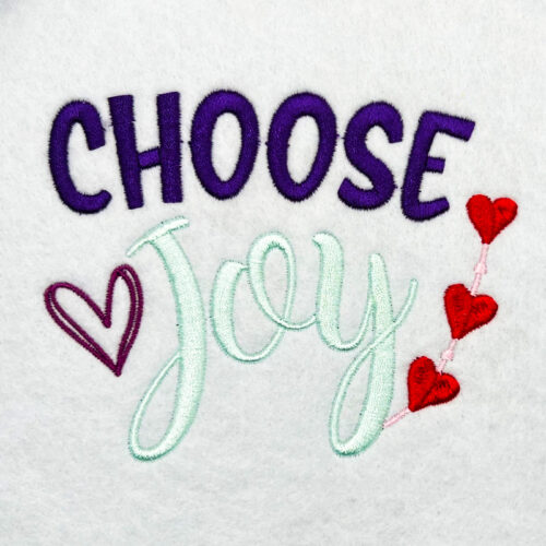 Choose joy embroidery design