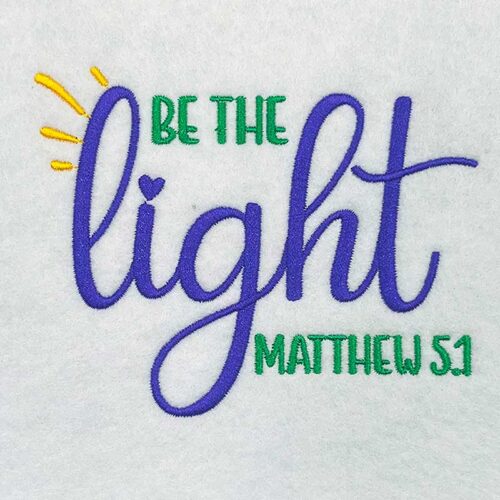 Be the light embroidery design