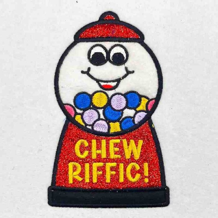 Chew Riffic! applique embroidery design