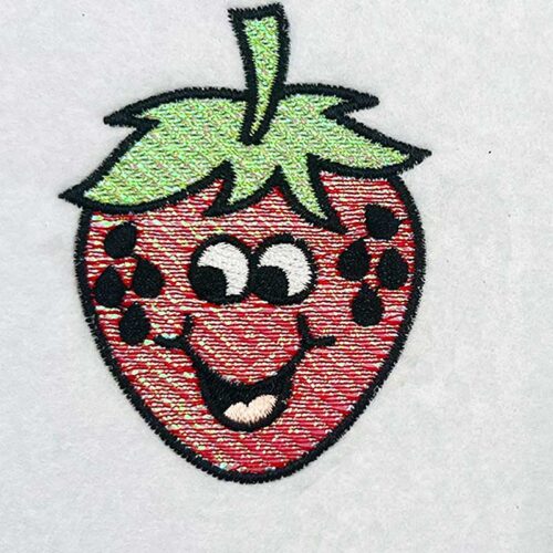 strawberry mylar embroidery design
