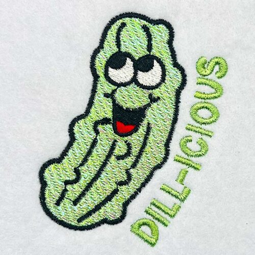 dill icious mylar embroidery design