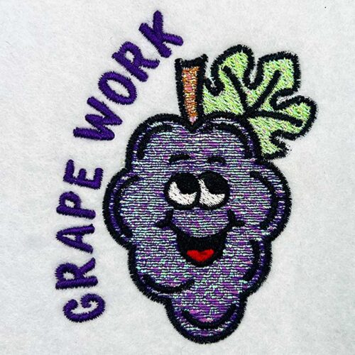 grape work mylar embroidery design