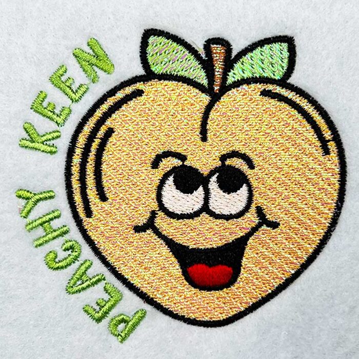 peachy keen mylar embroidery design