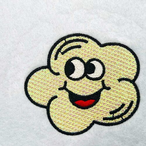 popcorn mylar embroidery design