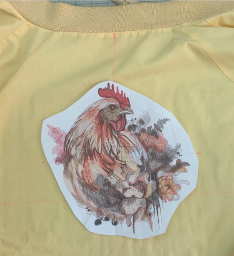 rooster template on jacket