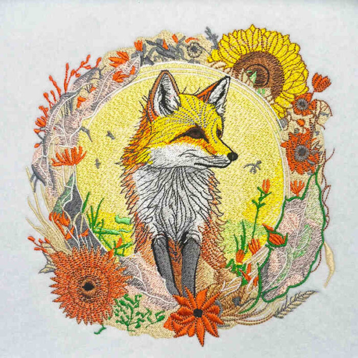 Sunflower Fox 2 embroidery design