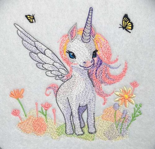 Unicorn butterfly 8 embroidery design