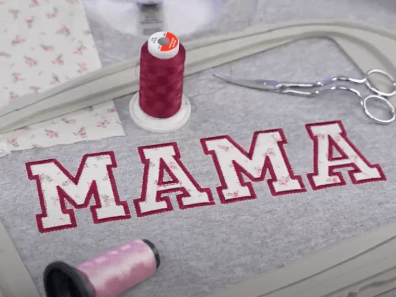 Mama Applique Sweater Material