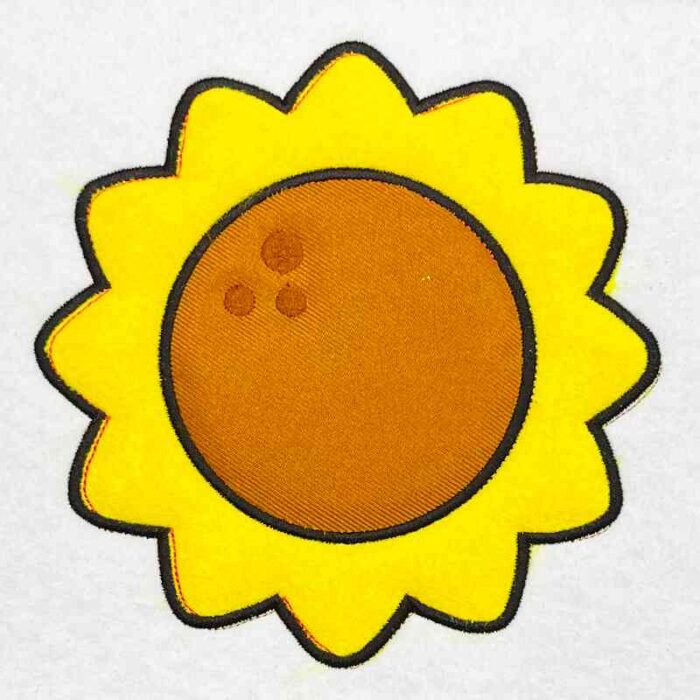 sunflower applique embroidery design