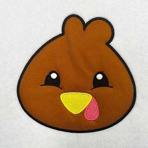 Turkey face applique embroidery design