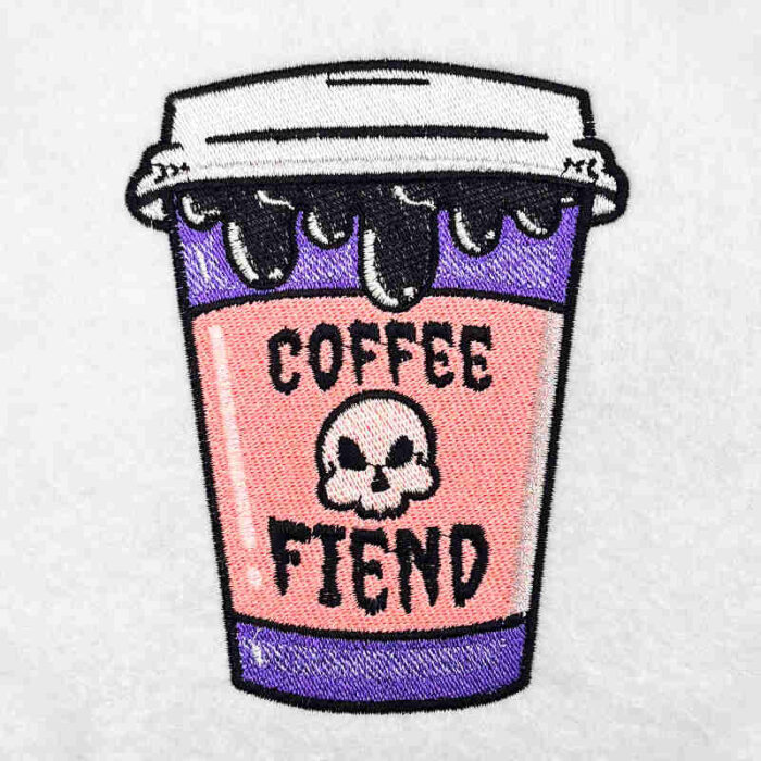 coffee cup embroidery design