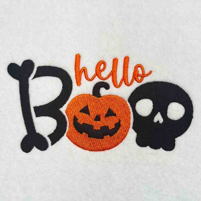 Hello Boo embroidery design