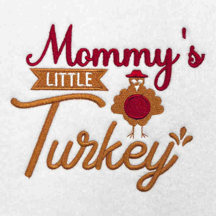 mommy's little turkey embroidery design