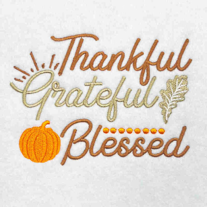 thankful and blessed embroidery design