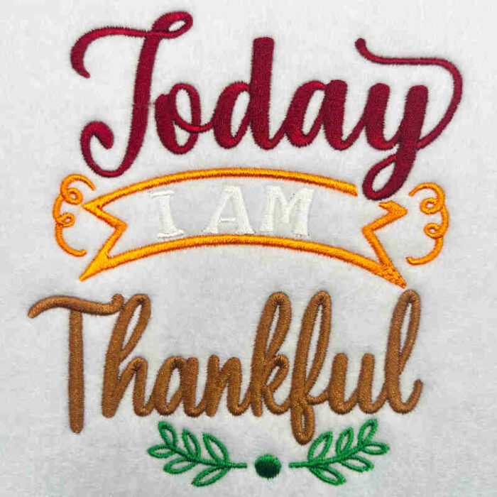 today i am thankful embroidery design