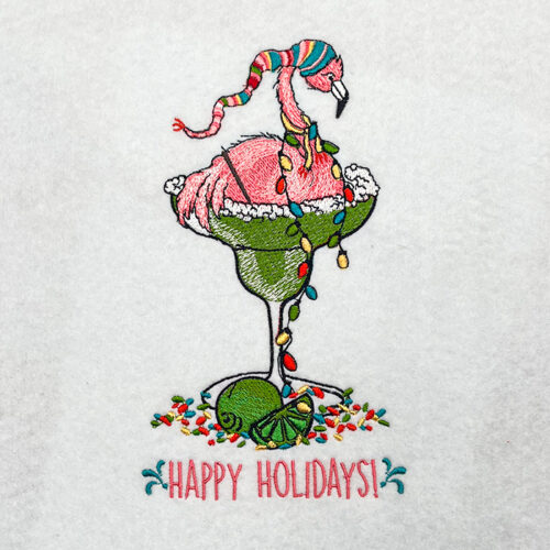 Flamingo Holidays embroidery design