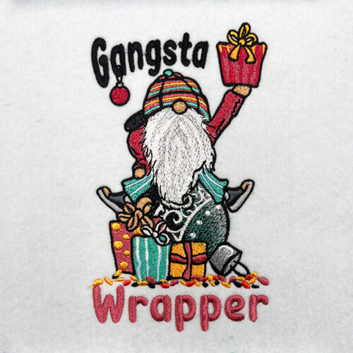 Gangsta Gnome embroidery design