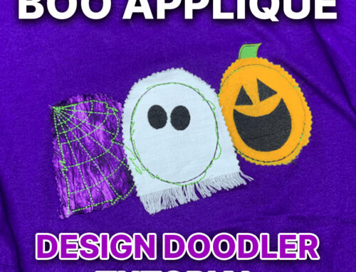 Halloween BOO Applique Design DoodleTutorial