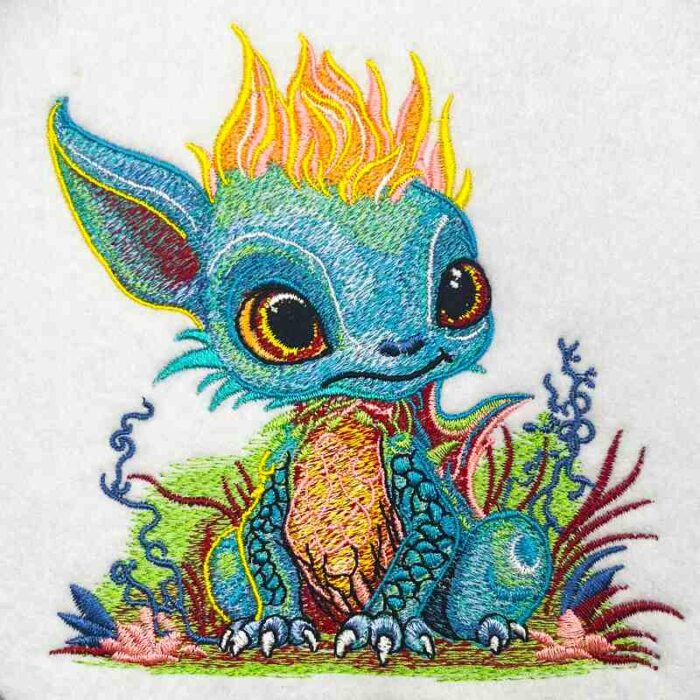 EL Baby Dragon 6 embroidery design