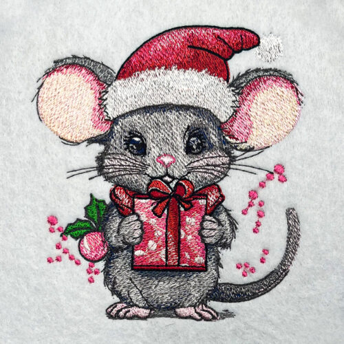 Santa Mouse 4 embroidery design