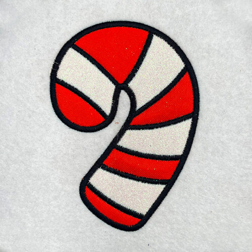 Candy cane applique embroidery design