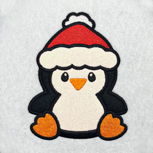 Penguin applique embroidery design